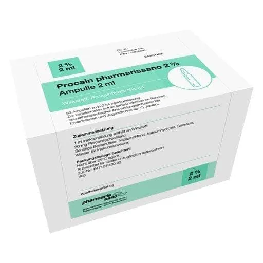 PROCAINE pharmarissano, local anesthetic, ampoules 2 ml