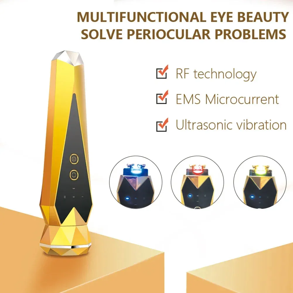 Radio Frequency Eye Massager | Wrinkle Removal EMS Beauty Device | Anti-Aging & Collagen Boosting Instrument for Skin Care