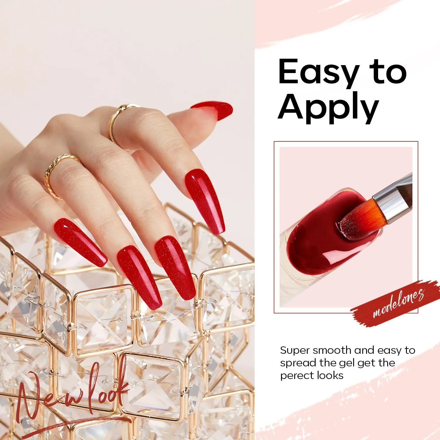 Red Collection - 6 Colors Poly Nail Gel Kit
