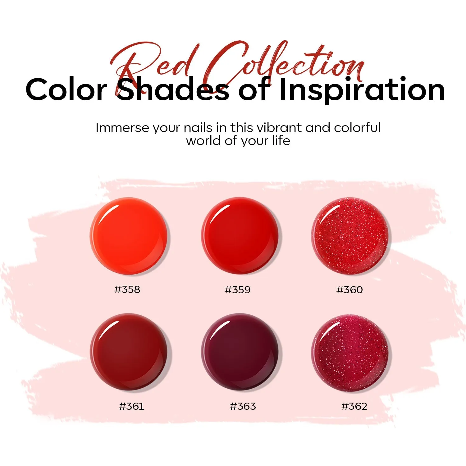 Red Collection - 6 Colors Poly Nail Gel Kit