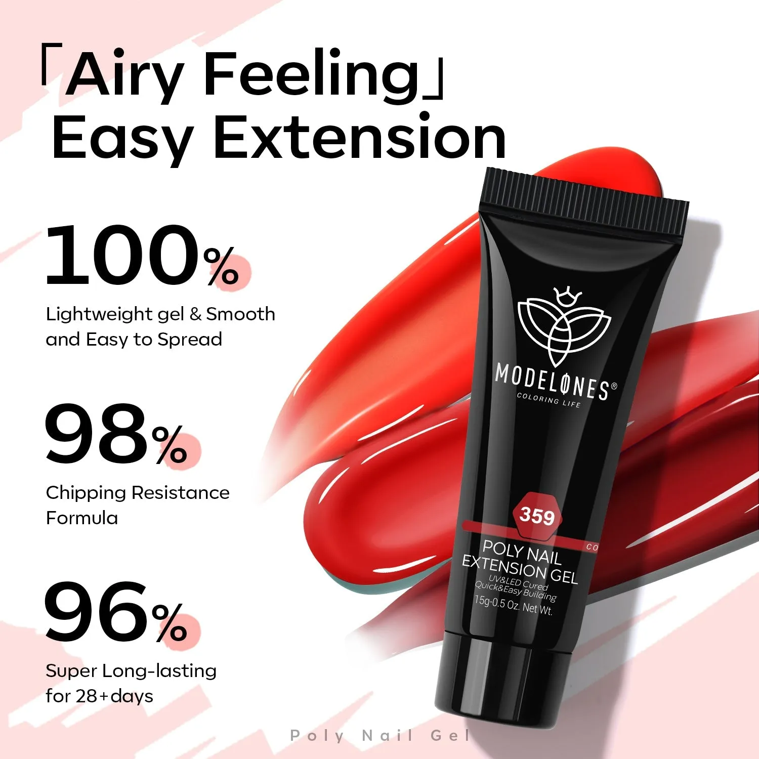 Red Collection - 6 Colors Poly Nail Gel Kit