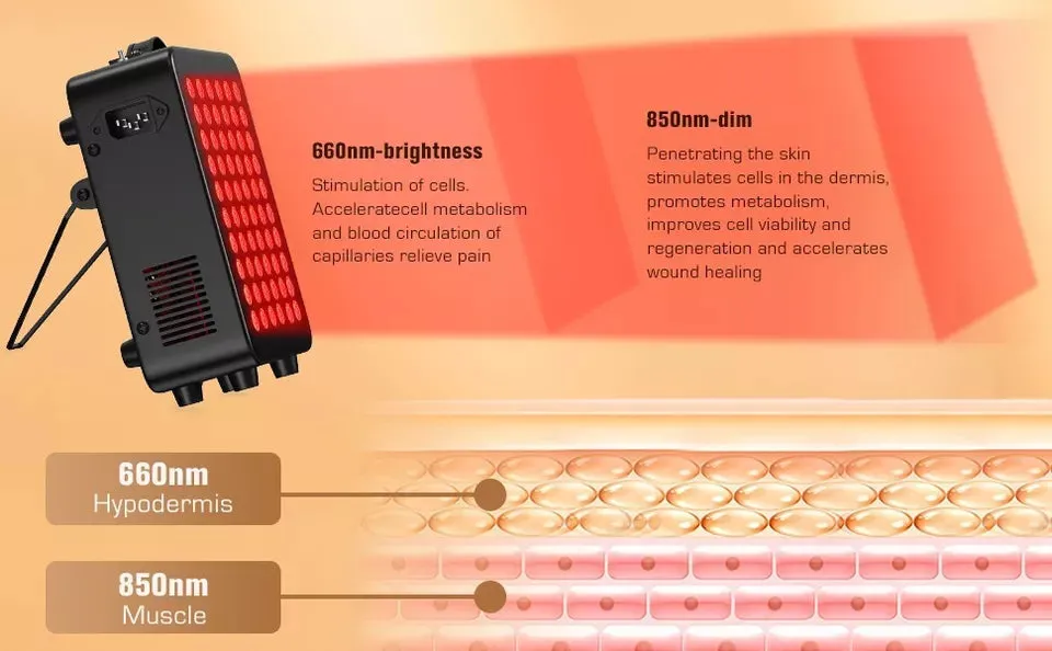Red Light Therapy for Body Light Therapy Panel 60 Dual Chip LED Device for Body Face Improve Sleep Skin Health Includes Hanging Kit & Handle