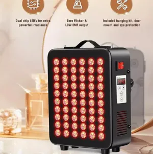 Red Light Therapy for Body Light Therapy Panel 60 Dual Chip LED Device for Body Face Improve Sleep Skin Health Includes Hanging Kit & Handle