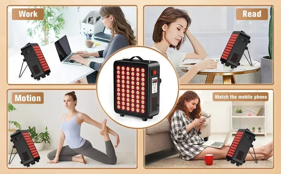 Red Light Therapy for Body Light Therapy Panel 60 Dual Chip LED Device for Body Face Improve Sleep Skin Health Includes Hanging Kit & Handle