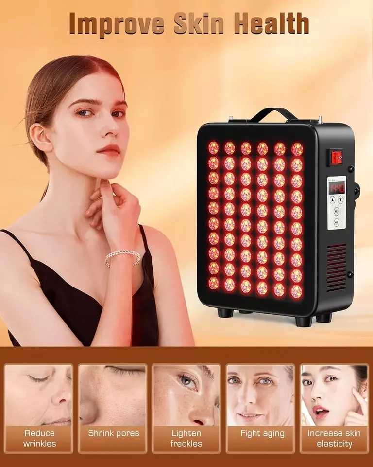Red Light Therapy for Body Light Therapy Panel 60 Dual Chip LED Device for Body Face Improve Sleep Skin Health Includes Hanging Kit & Handle