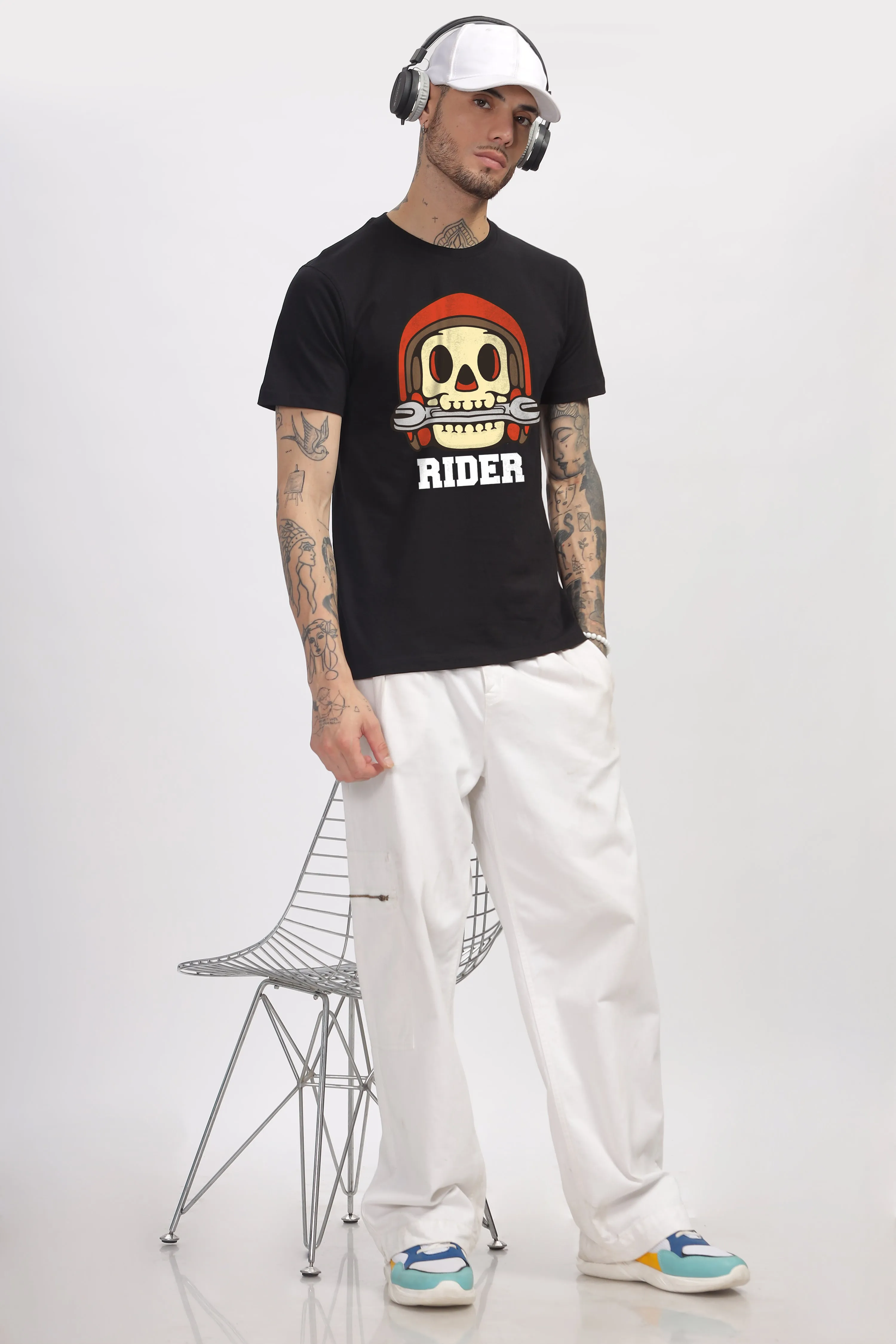 RIDER GRAPHIC BLACK T-SHIRT
