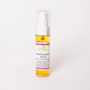 Rosehip and Calendula Face Oil w. Geranium, Ylang Ylang & Rosewood Oils
