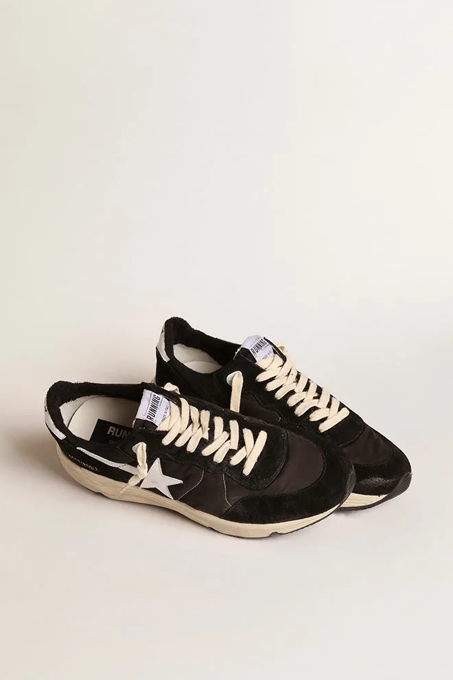 Running Sole Nylon Upper Suede Toe and Leather Star Black / White