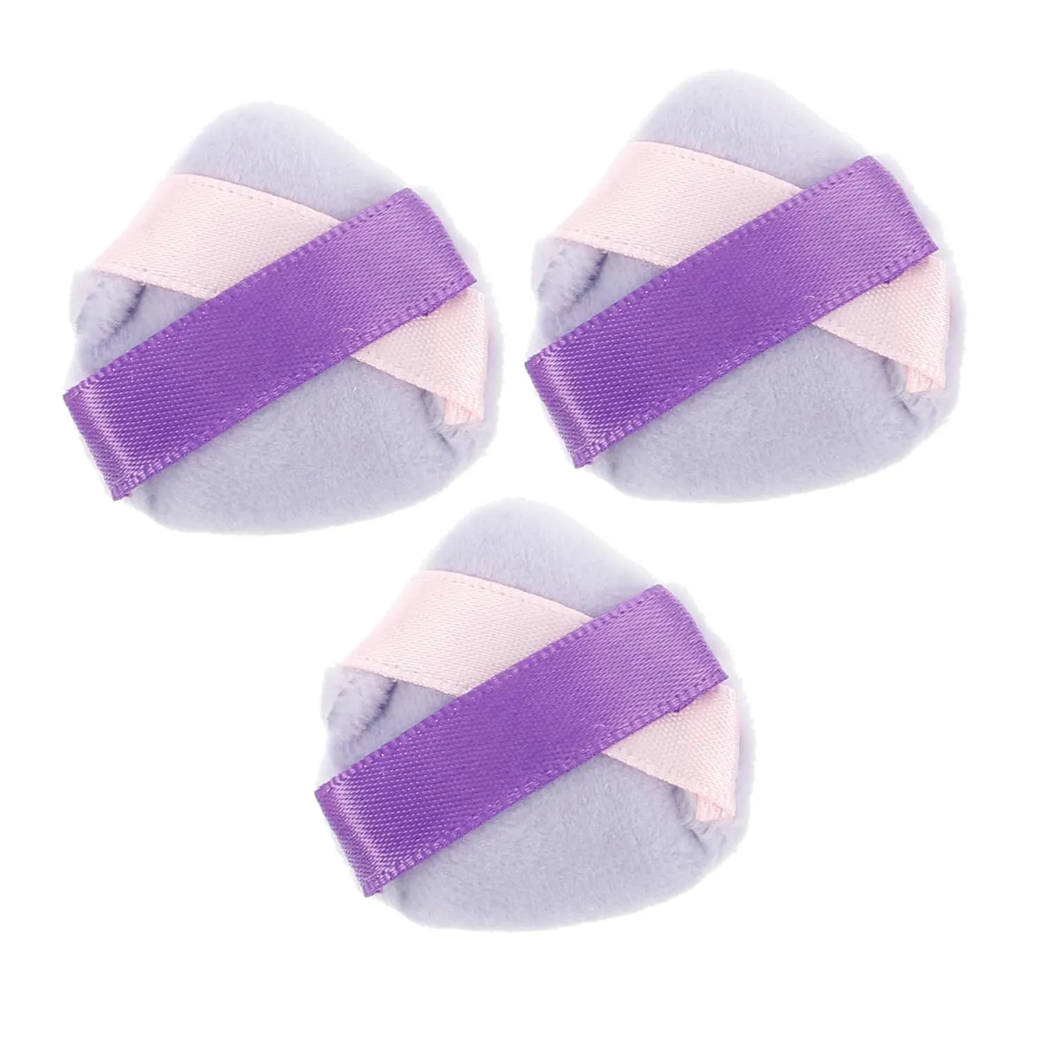SAFIGLE 3pcs Triangle Powder Puff Velour Makeup Sponges for Foundation Loose Powder Blush Travel-friendly Reusable Easy to Clean Beauty Tools Go Makeup