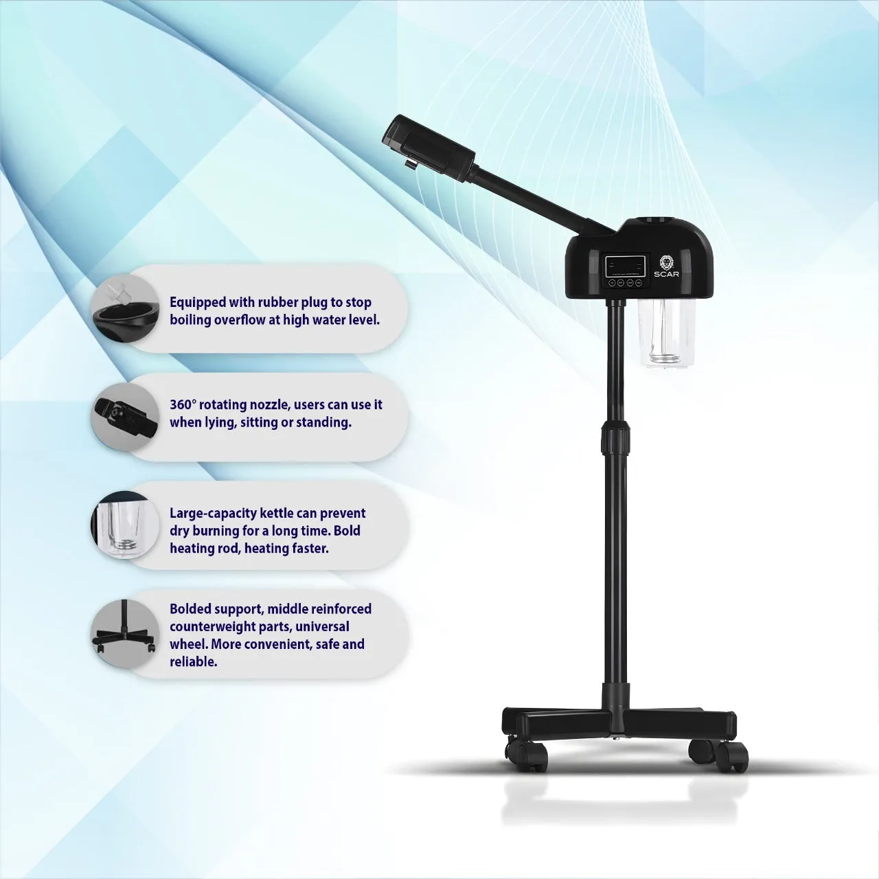 Scar Digital Face Steamer Black