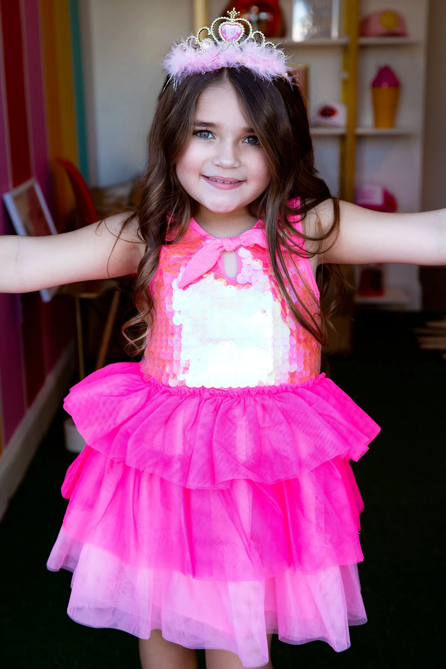 Sequin Top Tiered Dress