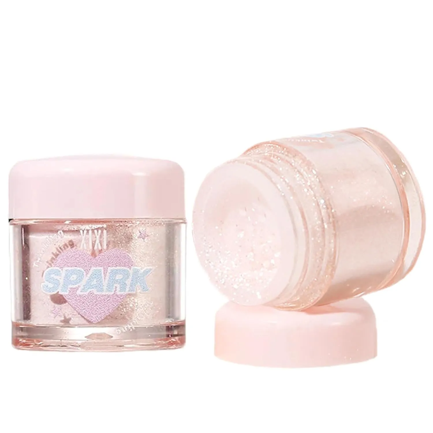 Shimmer Highlighter Makeup Powder Three-Dimensional High Gloss Shine Face Powder Narutal Glow Finish Body Glitter Makeup Diamond Sparkly Highlighters Makeup Loose Powder for Face Body(Pearl White)