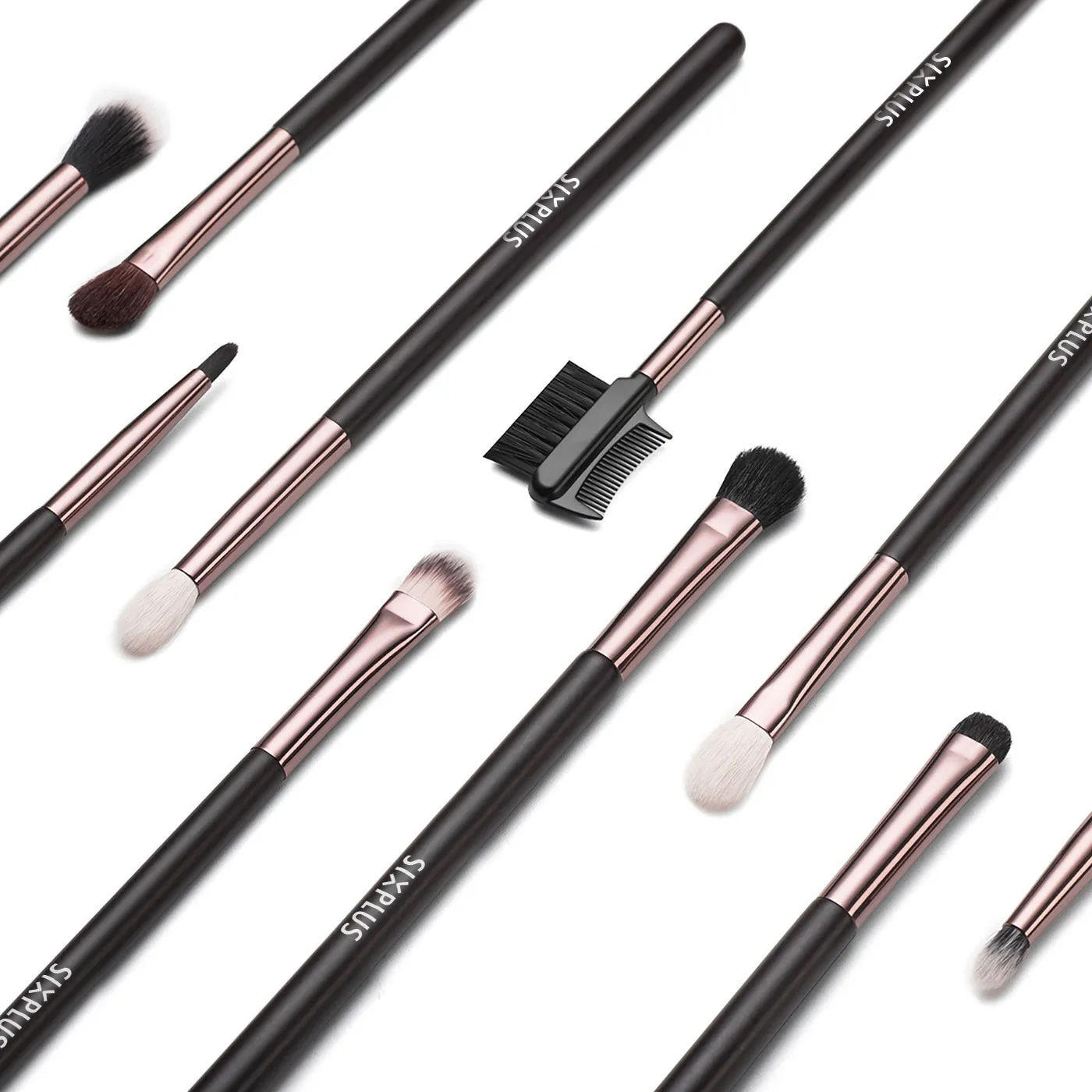 SIXPLUS 15Pcs Coffee Makeup Brush Set With Magnetic Storage Box