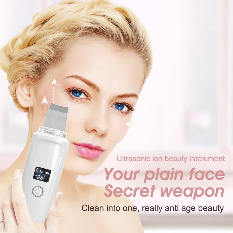 Skin Cleaner Blackhead Removal Facial Cleaner Blackhead Apparatus Beauty Skin Rejuvenation Shovel Cross-Border Ultrasonic Shovel Knife Beauty Instrument
