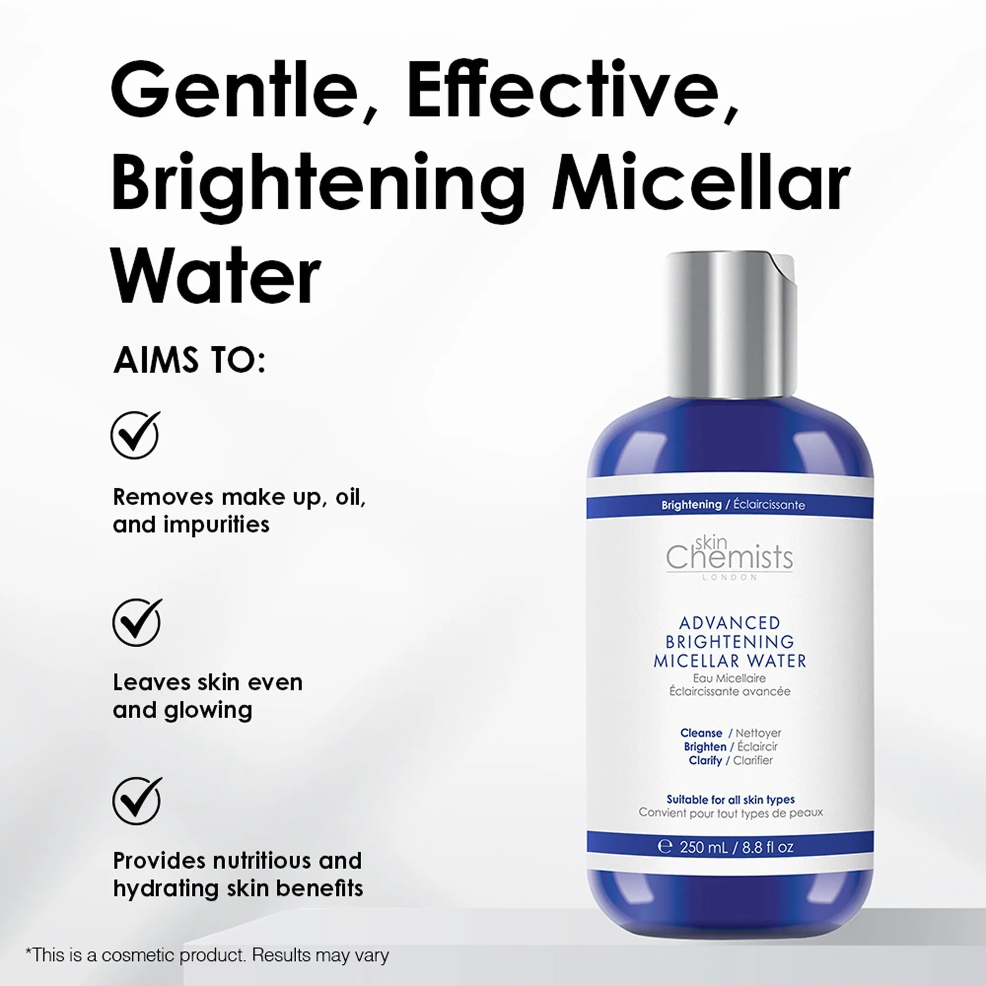 skinChemists Advanced Brightening Marine Micellar Water 250ml Twin Savings Pack