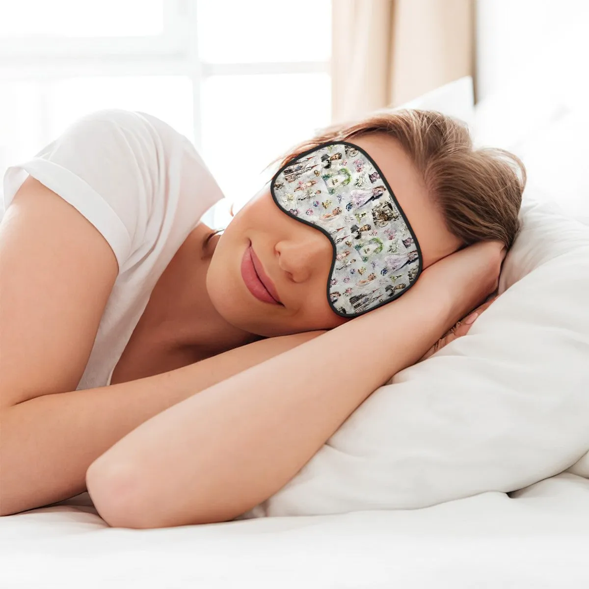 Sleep Mask with Adjustable Buckle - Wedding Design, Cloud Design