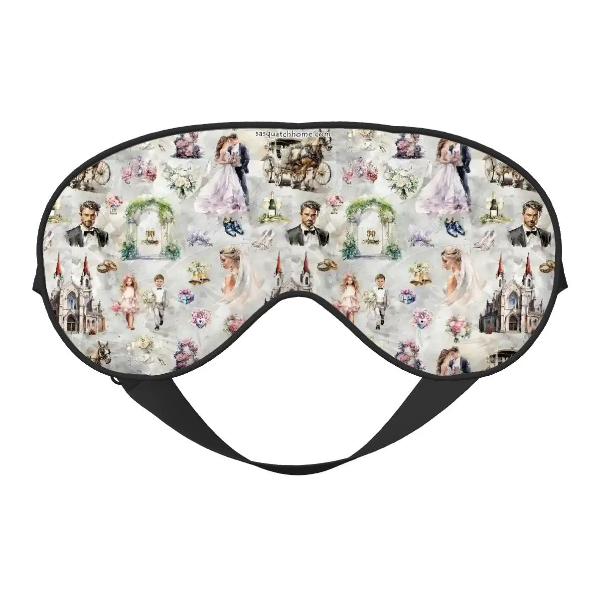 Sleep Mask with Adjustable Buckle - Wedding Design, Cloud Design