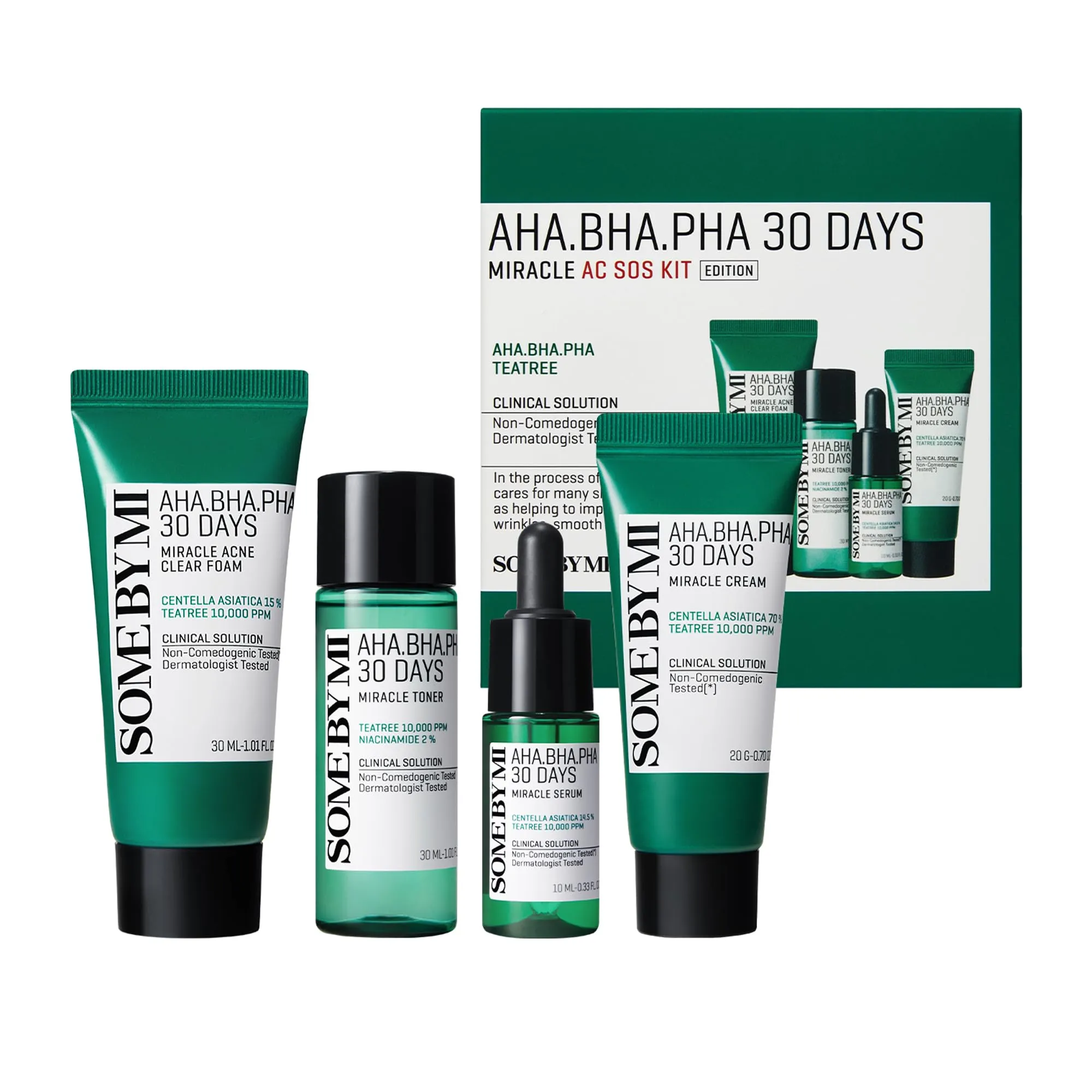 SOME BY MI AHA.BHA.PHA 30 Days Miracle AC SOS KIT بكج المعجزة لعلاج الحبوب من سم باي مي