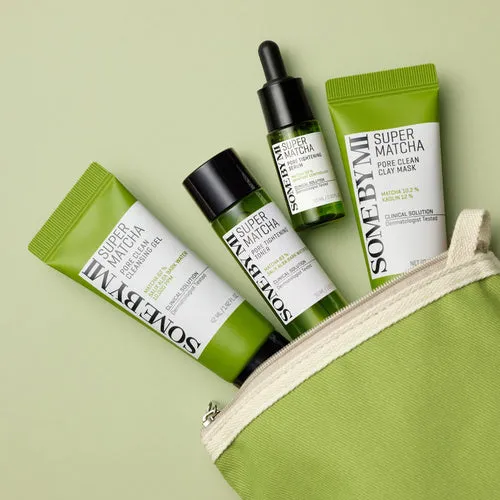 SOME BY MI Super Matcha Pore Care Starter Kit مجموعة العناية بالبشرة بالماتشا لتقليص المسام والتنظيف العميق من سمباي مي