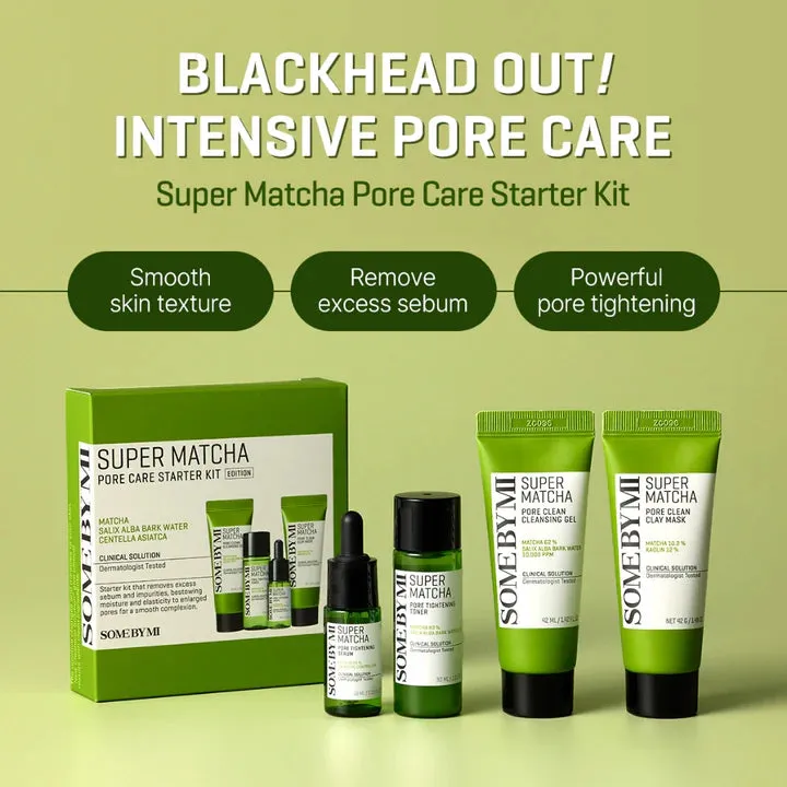 SOME BY MI Super Matcha Pore Care Starter Kit مجموعة العناية بالبشرة بالماتشا لتقليص المسام والتنظيف العميق من سمباي مي