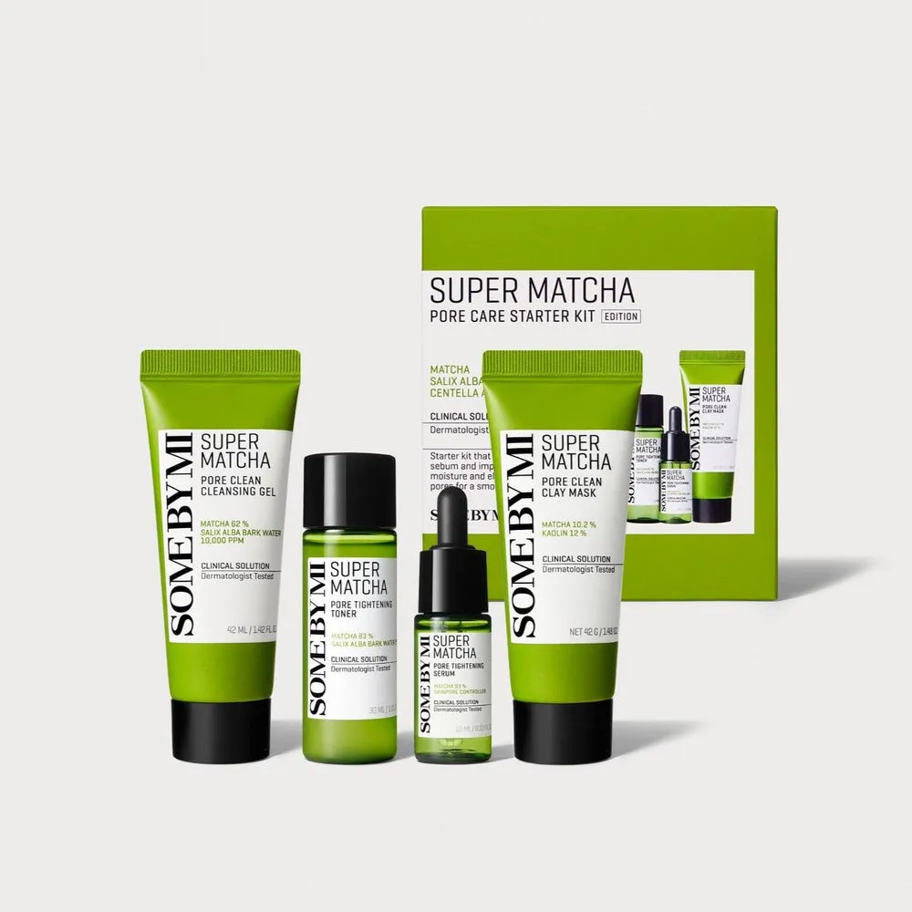SOME BY MI Super Matcha Pore Care Starter Kit مجموعة العناية بالبشرة بالماتشا لتقليص المسام والتنظيف العميق من سمباي مي