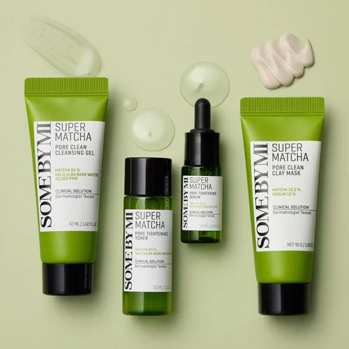 SOME BY MI Super Matcha Pore Care Starter Kit مجموعة العناية بالبشرة بالماتشا لتقليص المسام والتنظيف العميق من سمباي مي