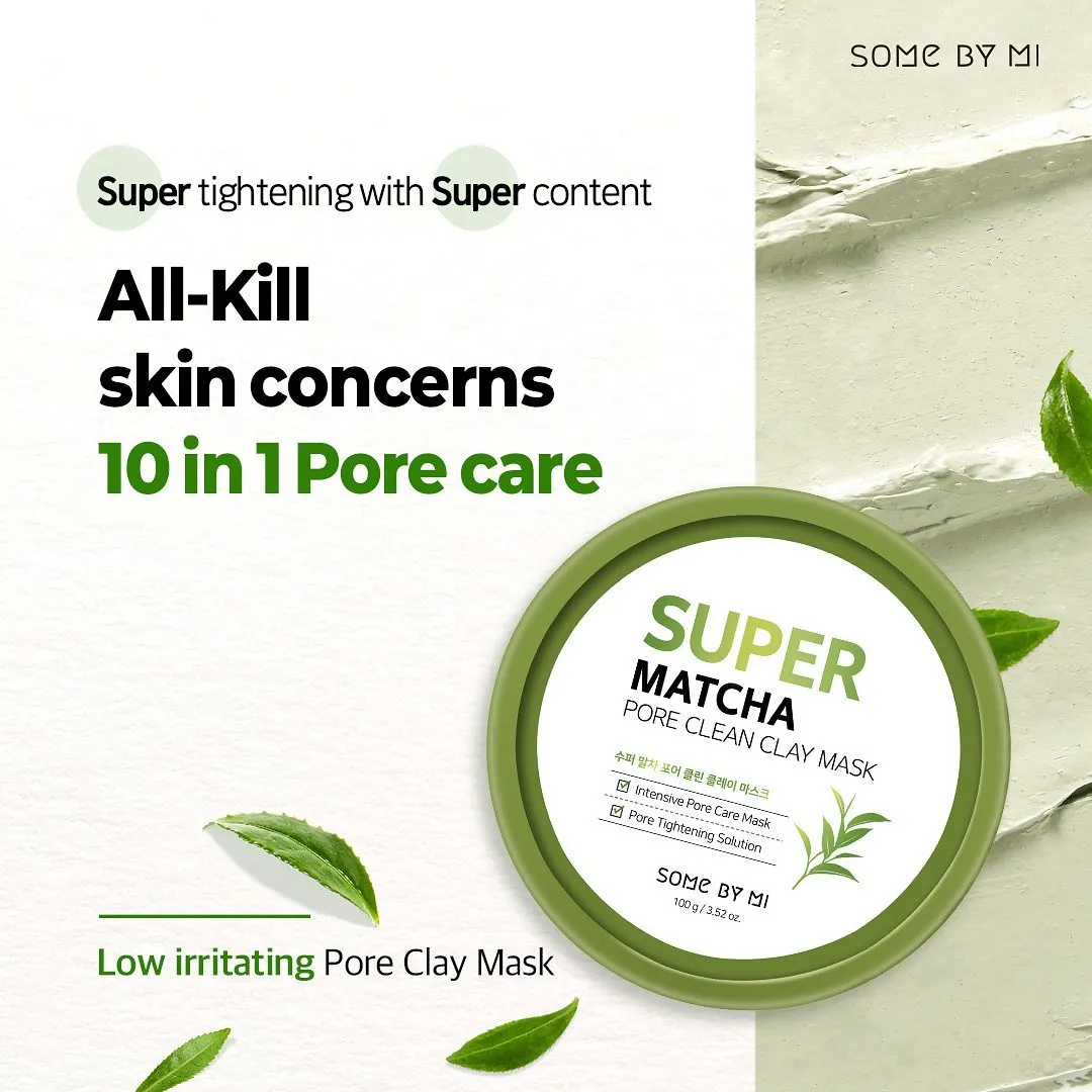 SOME BY MI SUPER MATCHA PORE CLEANSER CLAY MASK ماسك الطين سوبر ماتشا للمسام
