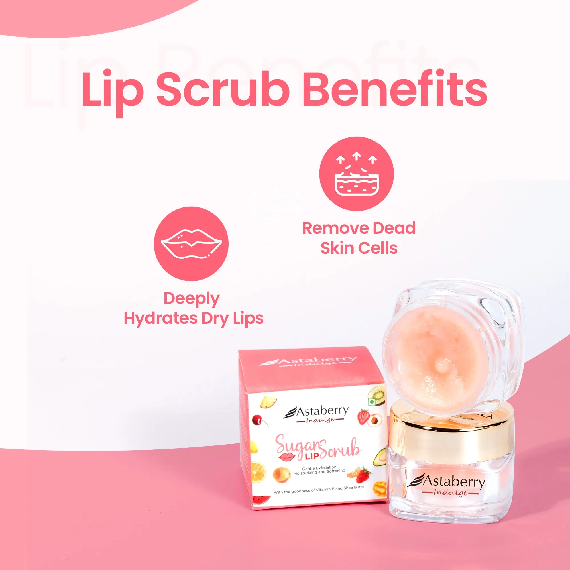 Sugar Lip Scrub for Gentle Exfoliation, Moisturizing and Softening - 8G