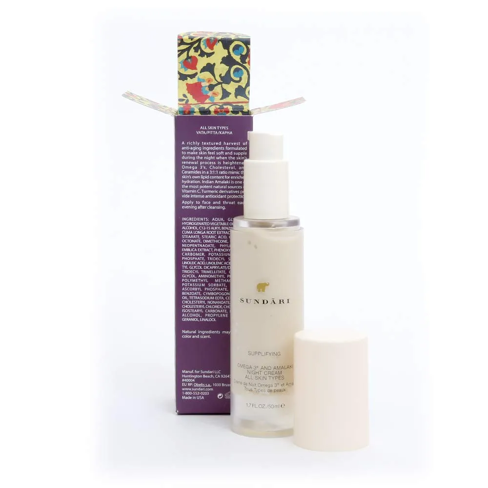 Sundari Omega 3 and Amalaki Night Cream, 1.7 Ounce