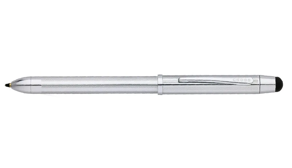 Tech3  - Lustrous Chrome Multifunction Pen with Stylus (3in1)