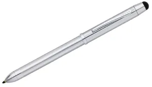 Tech3  - Lustrous Chrome Multifunction Pen with Stylus (3in1)