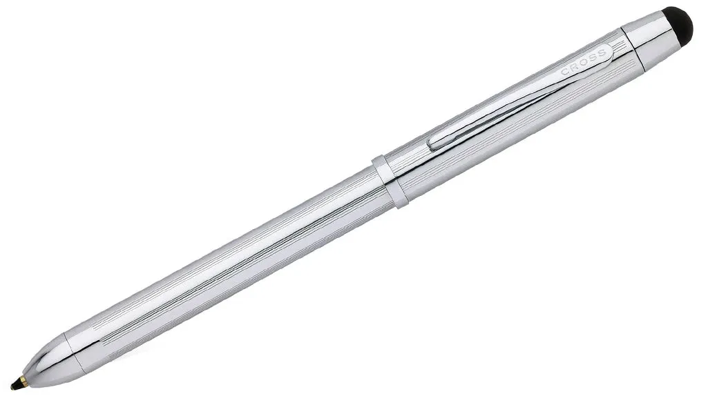 Tech3  - Lustrous Chrome Multifunction Pen with Stylus (3in1)