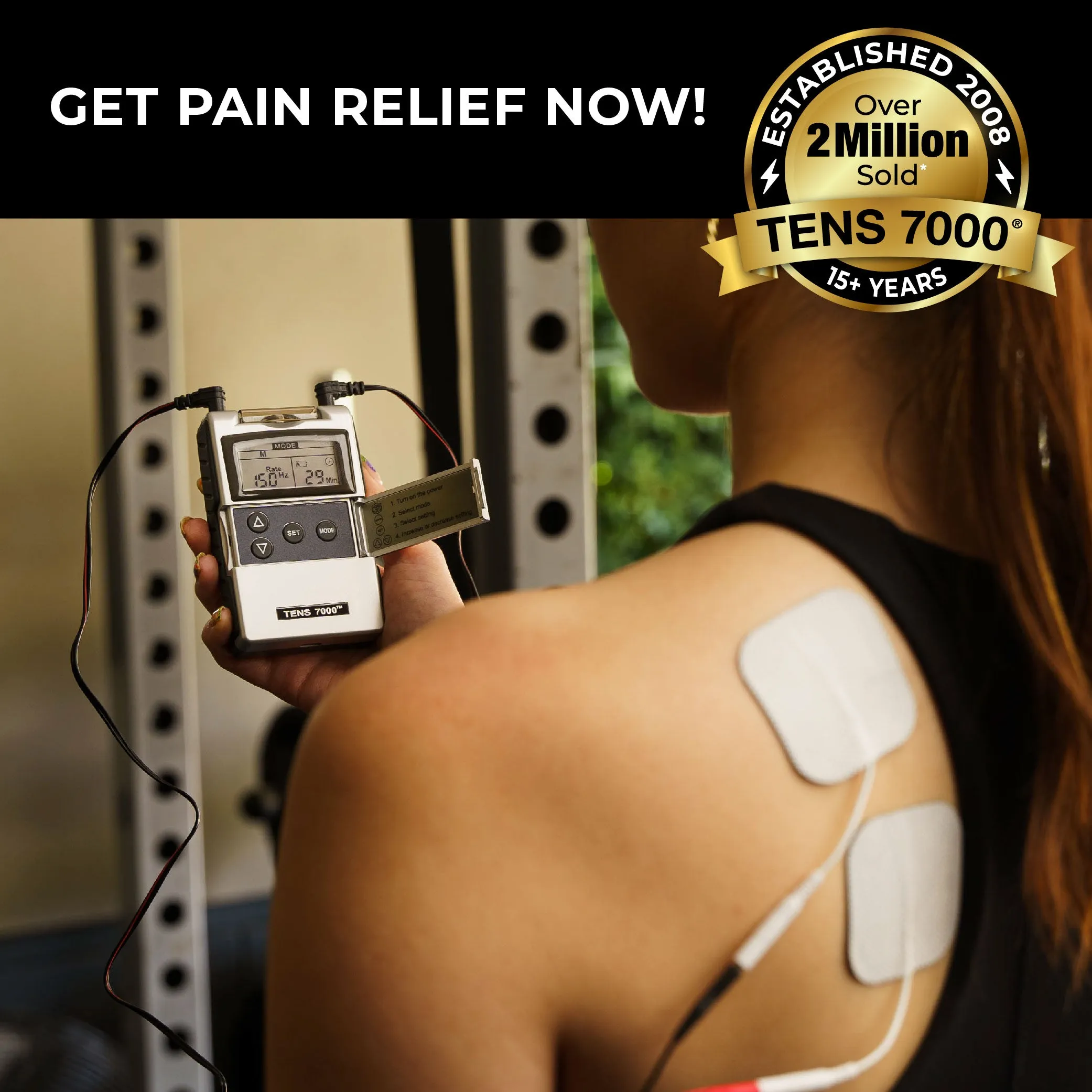TENS 7000 Rechargeable TENS and EMS Combo Unit, Dual Channel