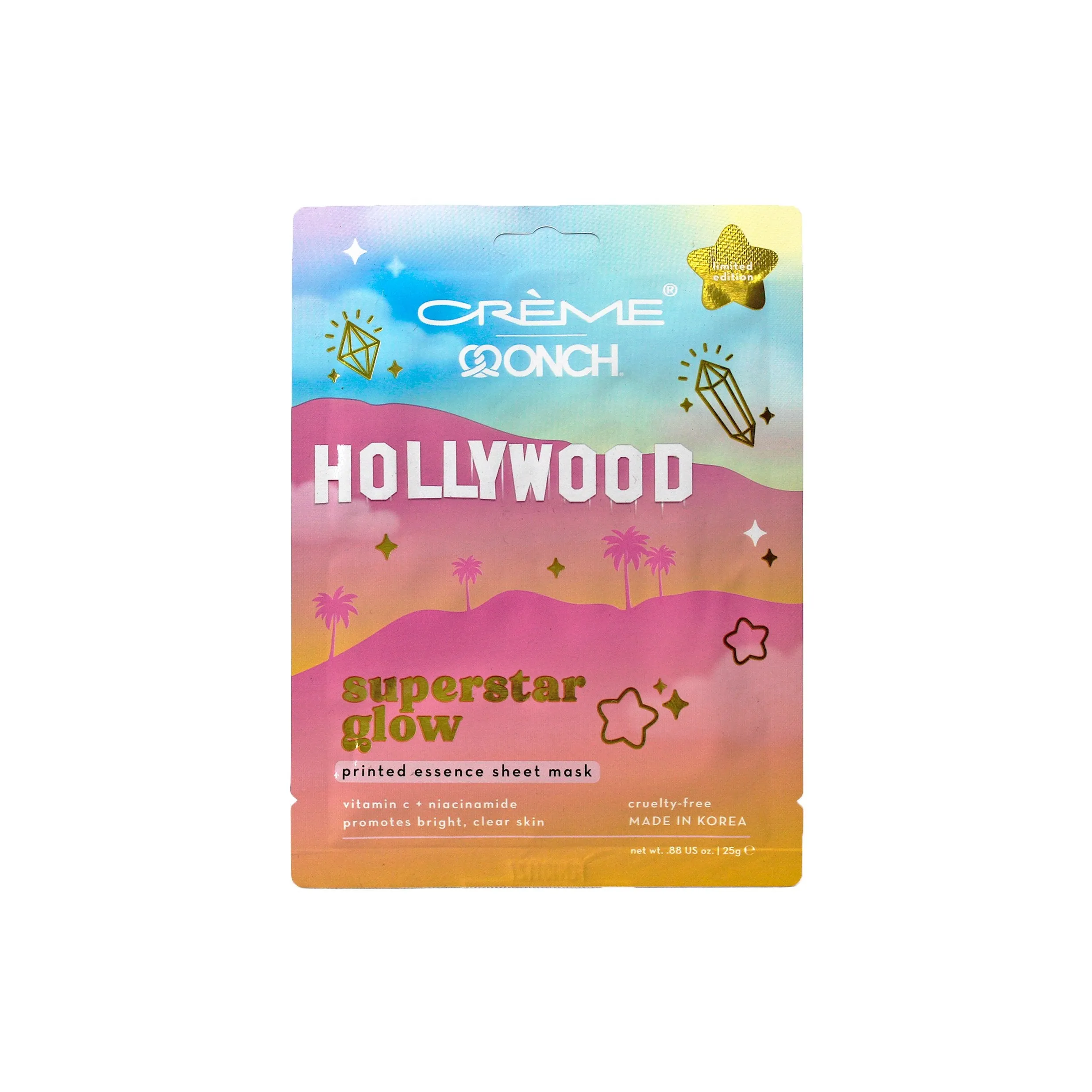 The Crème Shop x Onch® x Hollywood® Superstar Glow Printed Essence Sheet Mask