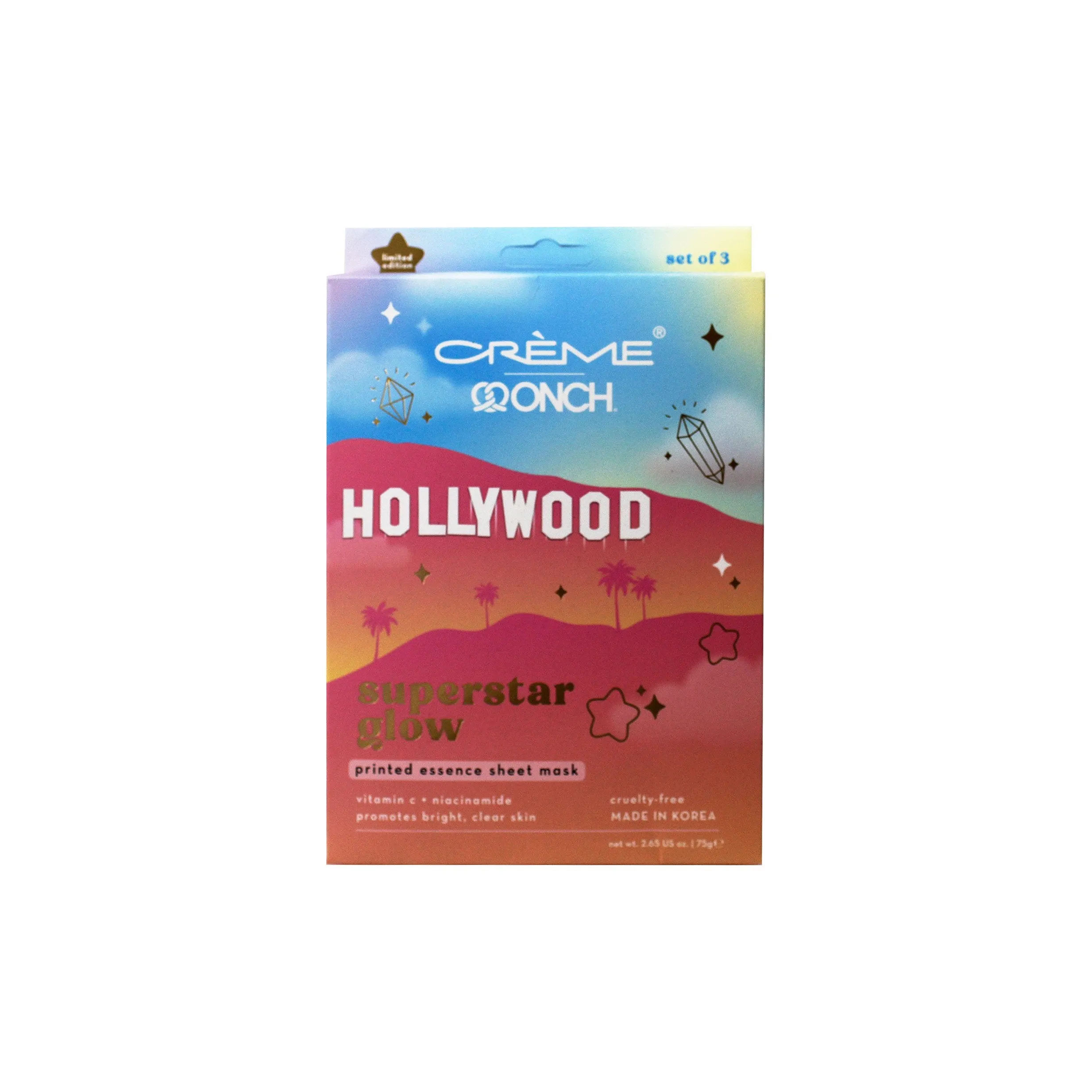 The Crème Shop x Onch® x Hollywood® Superstar Glow Printed Essence Sheet Mask