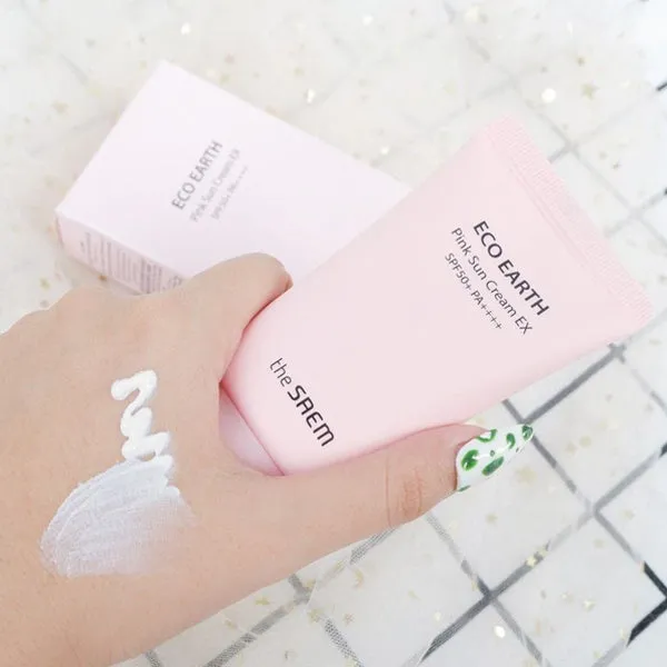 THE SAEM eco earth pink sun cream ex SPF 50  PA     واقي شمس