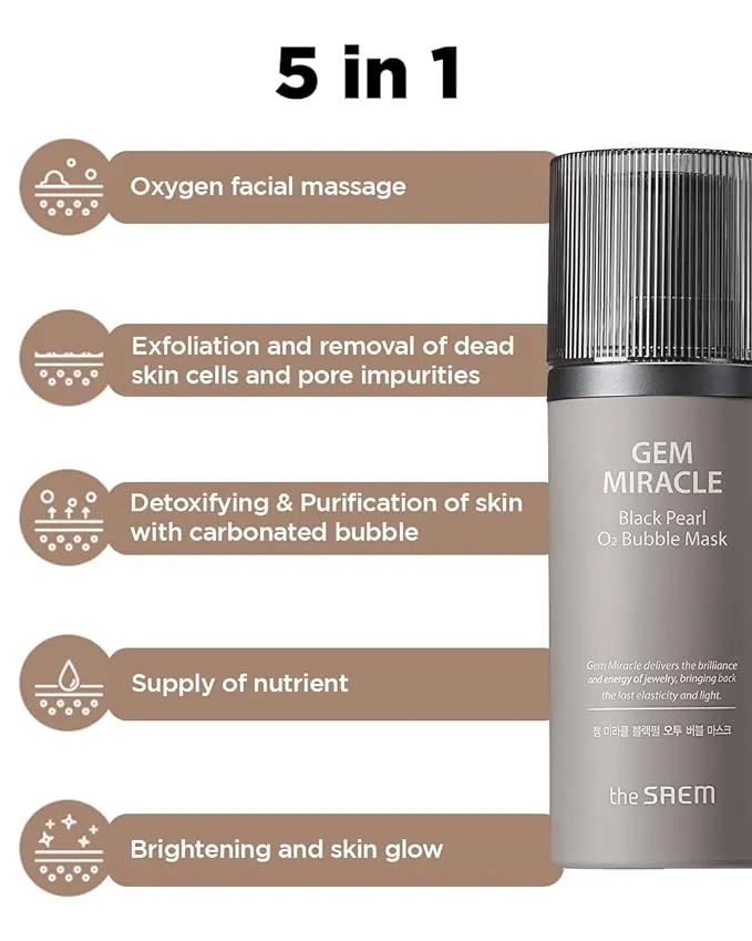 The Saem Gem Miracle Black Pearl O2 Bubble Mask