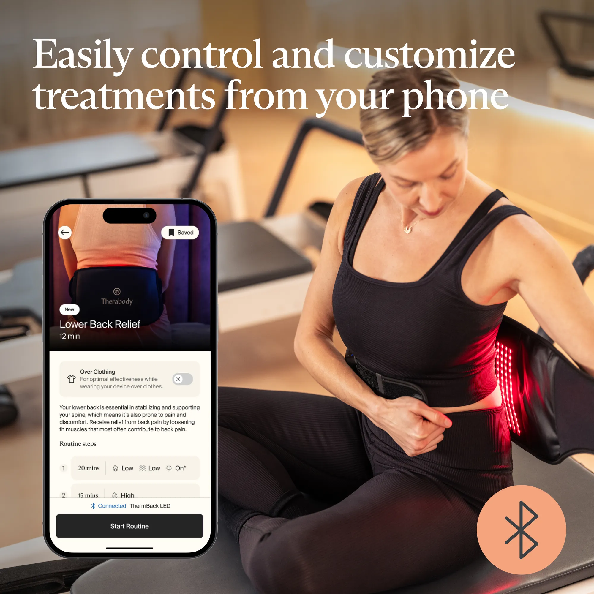 Therabody ThermBack LED 4-in-1 Back Wrap for Pain Relief