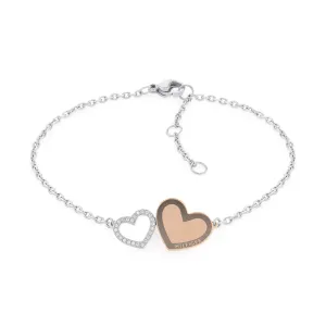Tommy Hilfiger Jewellery Carnation Gold Steel & Crystal Women's Chain Bracelet - 2780741