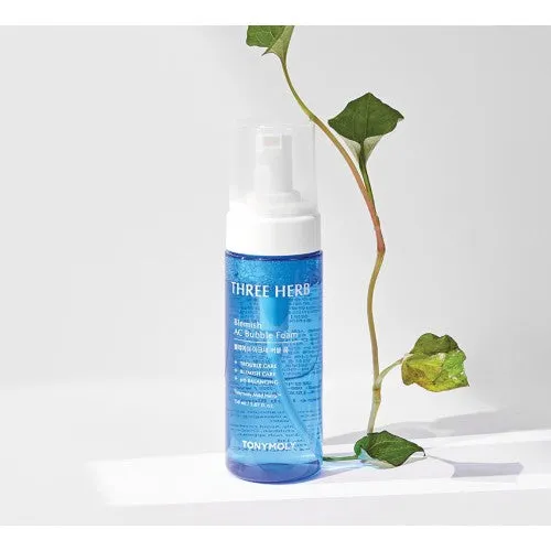 TONYMOLY Three Herb Blemish AC Bubble Foam غسول فوم للبشرة لعلاج الحبوب