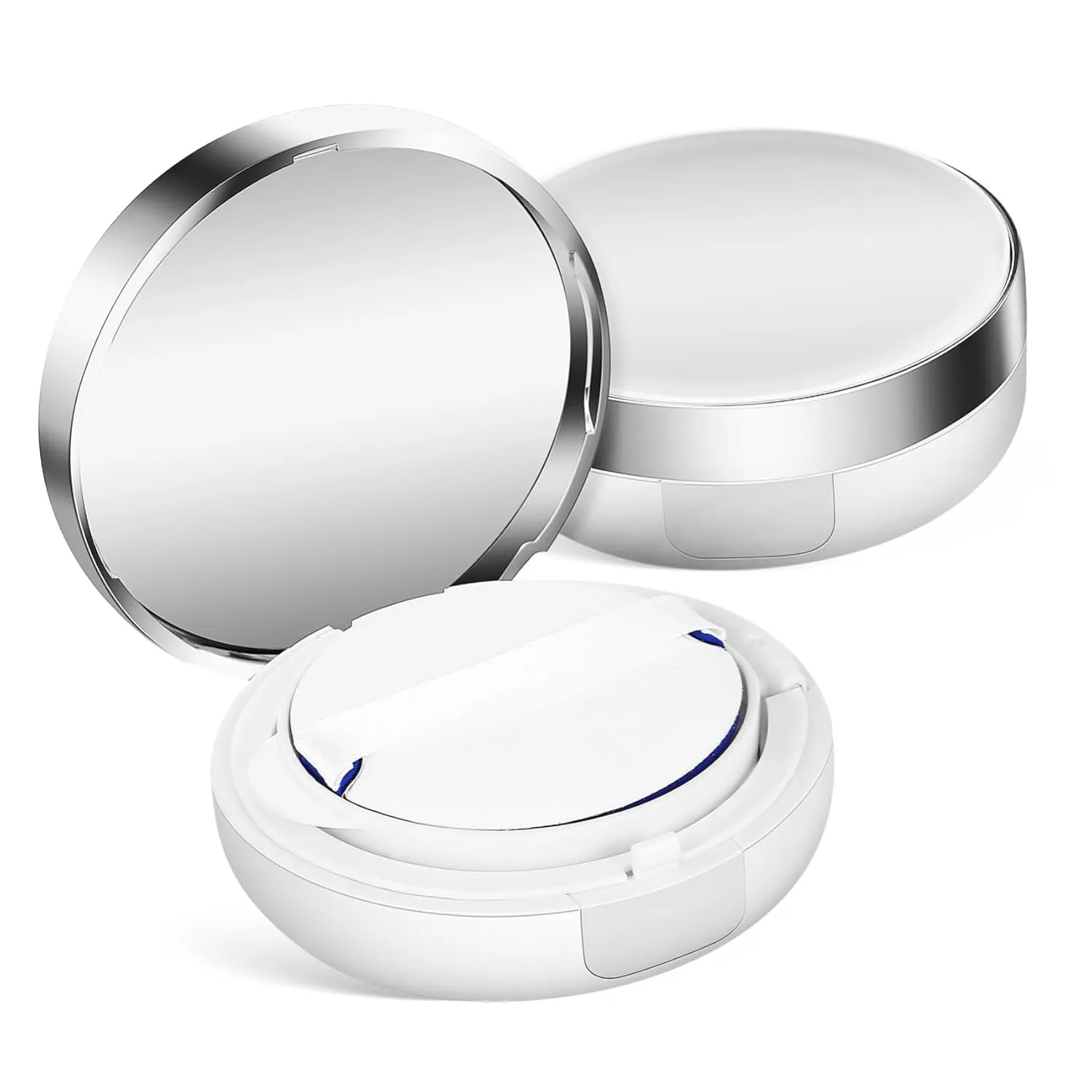 Travel Makeup Powder Puff Box 2pcs Mini Compact Cases Refillable Loose Powder Containers for Women