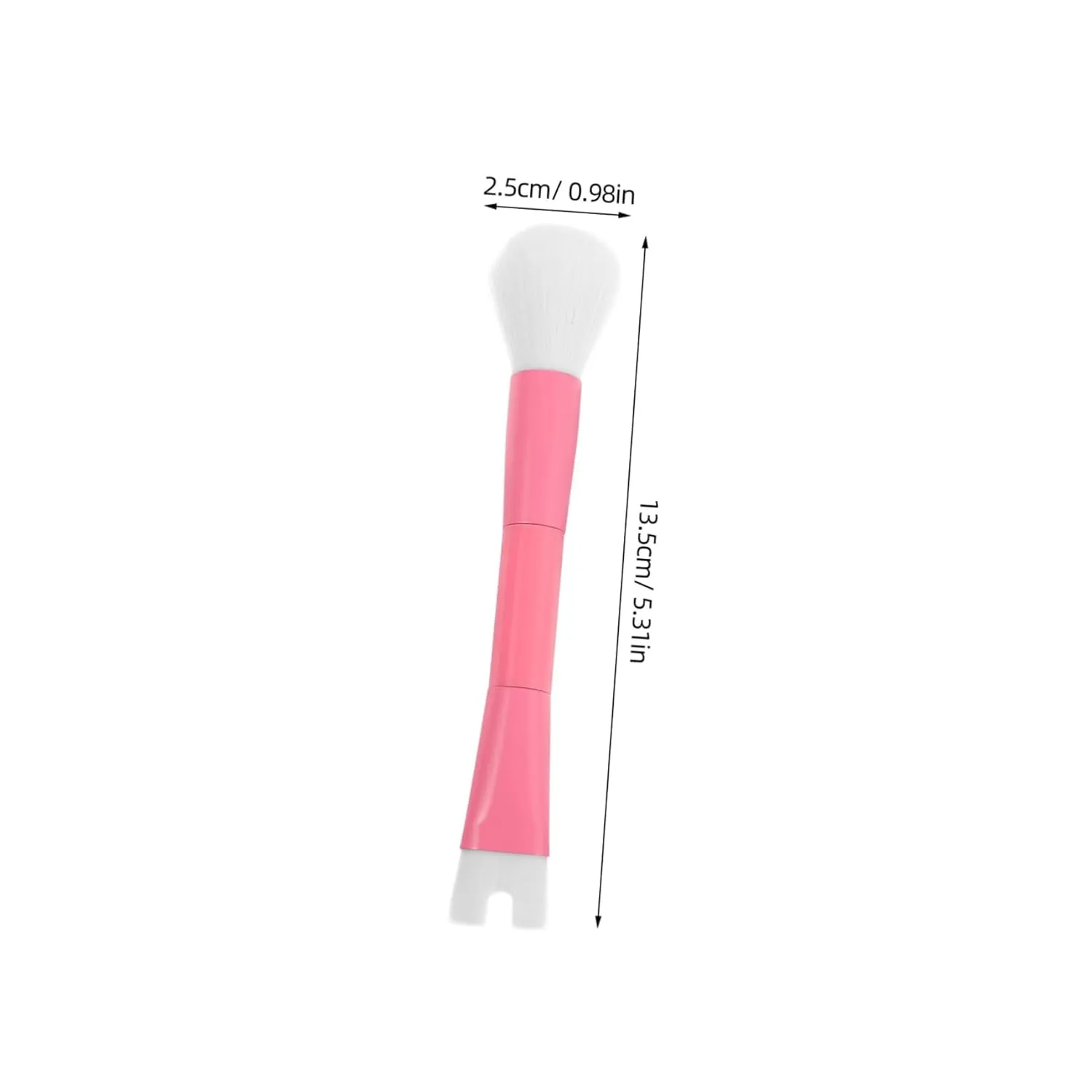 U-shaped Dual Ended Contour Brush for Nose Shading Loose Powder Application Soft Makeup Tool for Women for Sculpting High Nose Bridges Pink