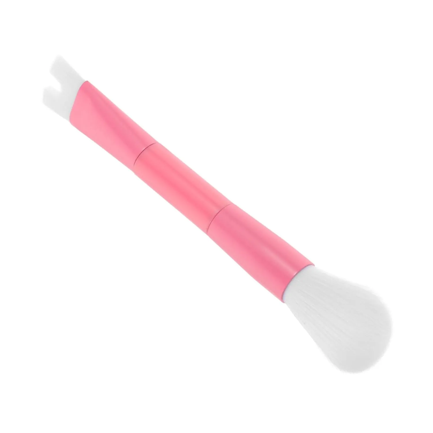 U-shaped Dual Ended Contour Brush for Nose Shading Loose Powder Application Soft Makeup Tool for Women for Sculpting High Nose Bridges Pink