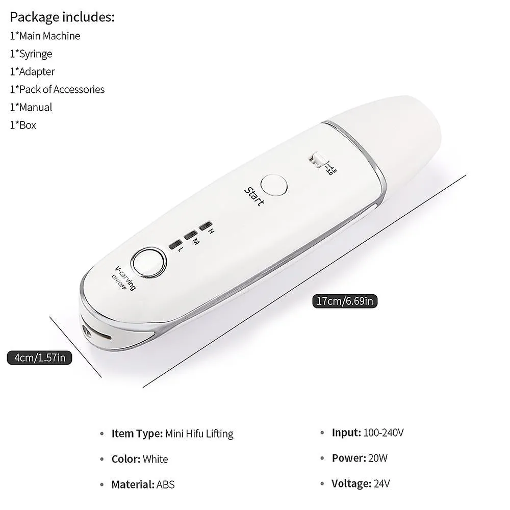 UK Plug Mini Hifu Ultrasonic Rf Face Lifting Wrinkle Removal Line V-Shape Anti-Aging Skin Tightening Eye Care BeAUty Device For Home Spa Fa1358