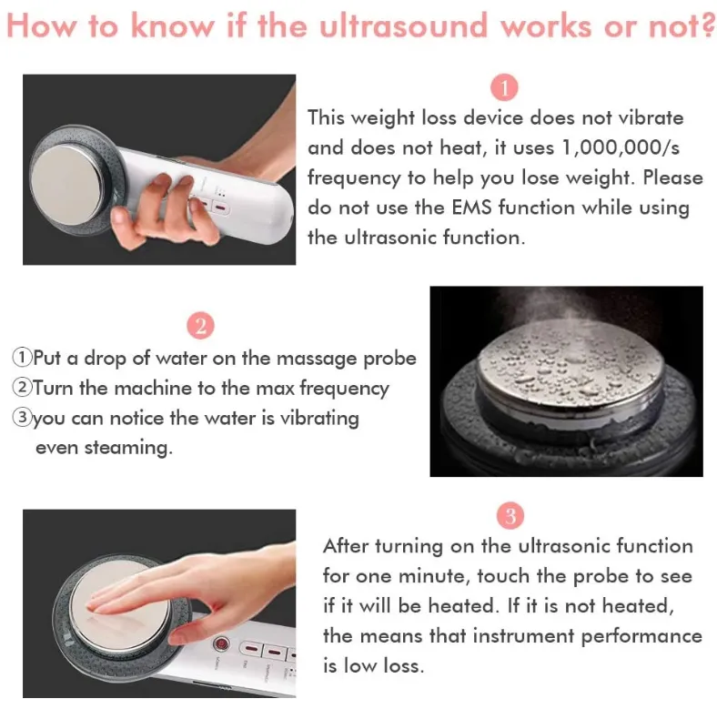 Ultrasonic 3 In 1 Ultra Slimming Device Fat Burner Cellulite Body Contour Machine Therapy Beauty