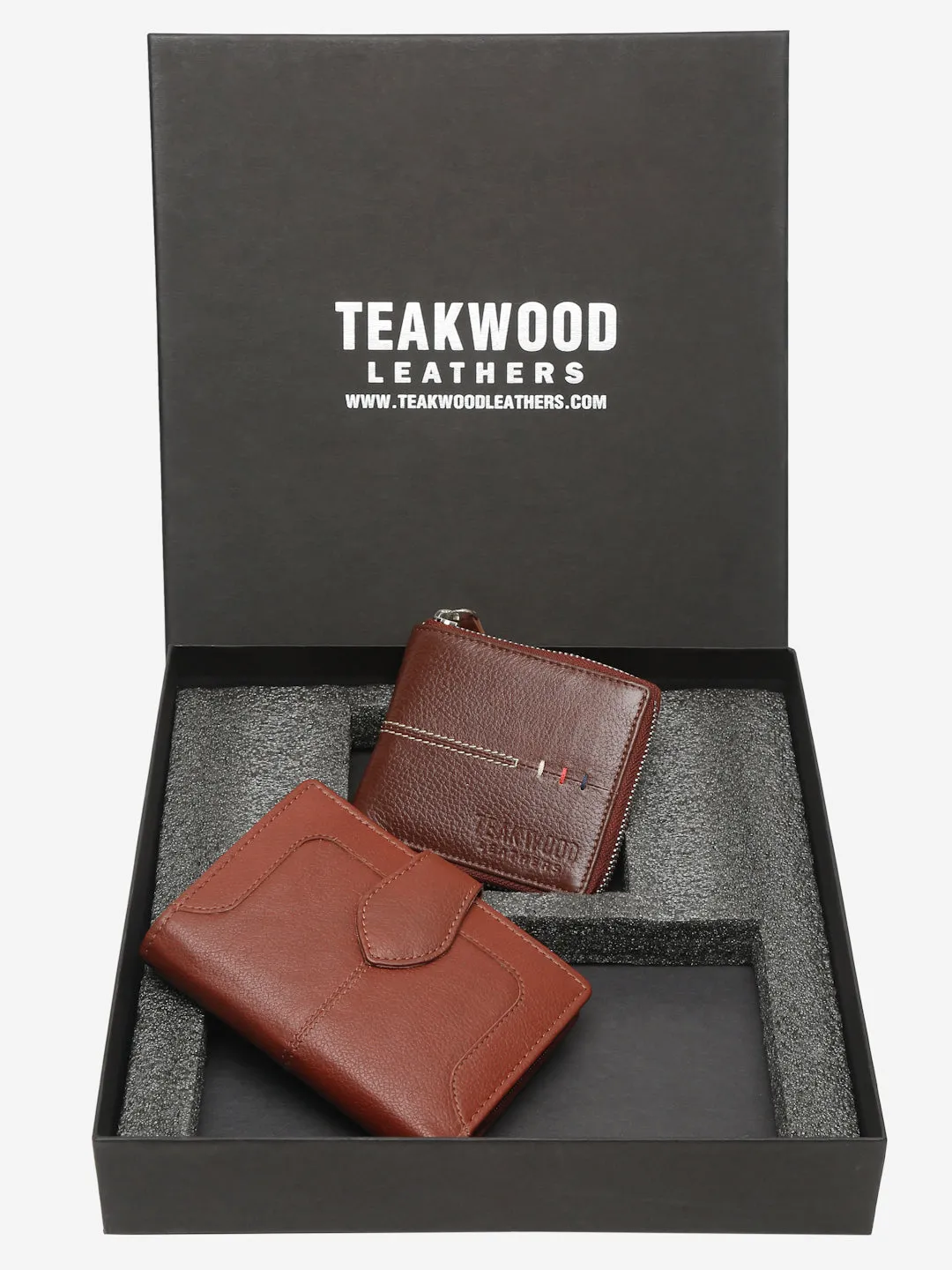 Unisex Brown Solid Leather Accessory Gift Set