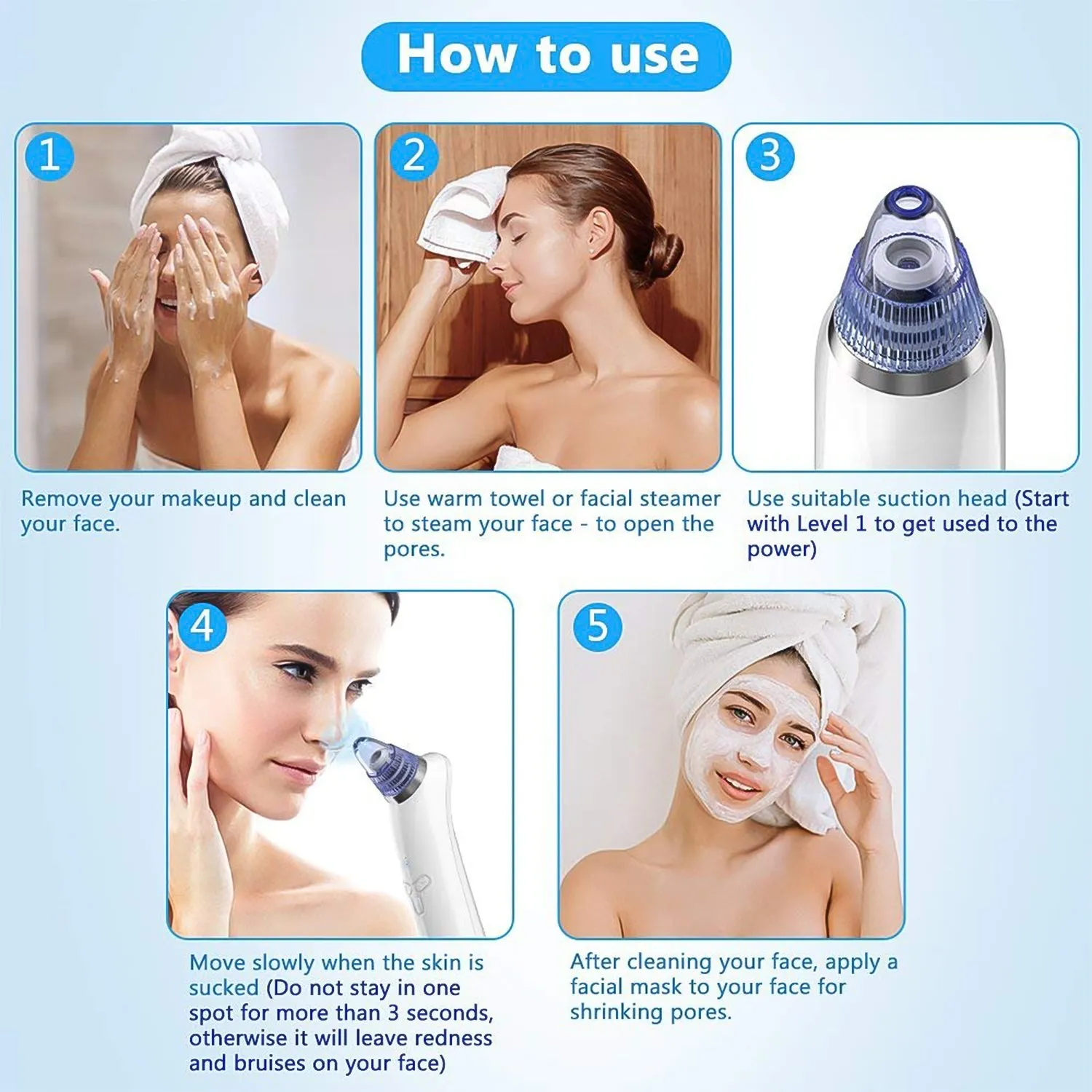Vacuum Suction Tool With 4 Suction Head For Men And Women (Multi-color  1 Set) (Batteries Not Included)