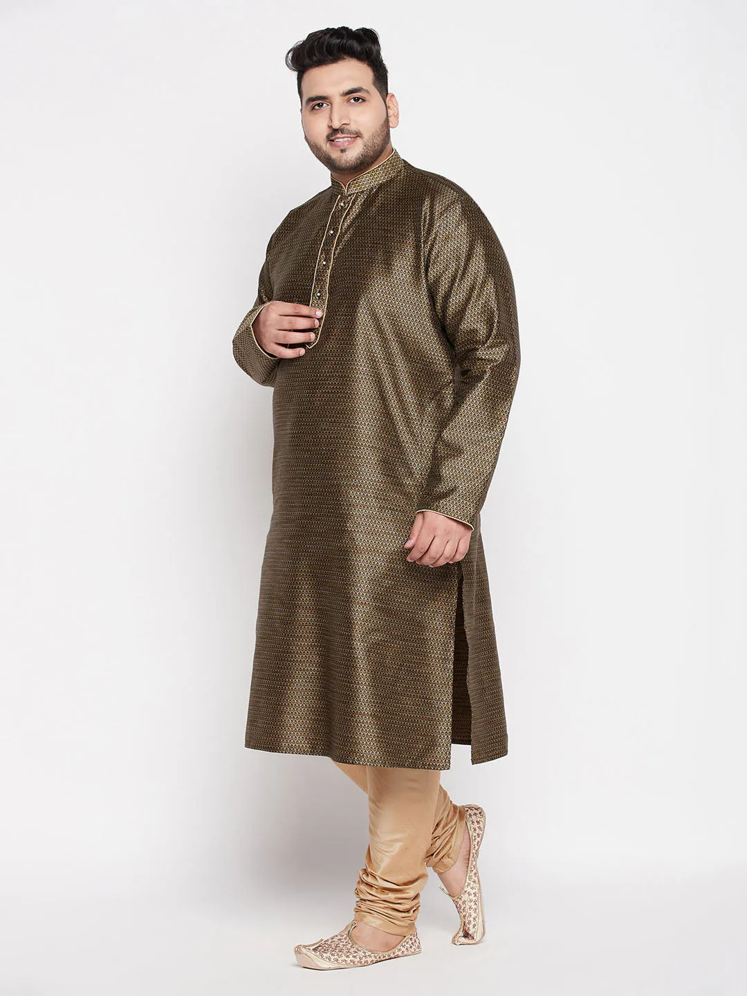 VASTRAMAY Men's Black Kurta And Pyjama Set
