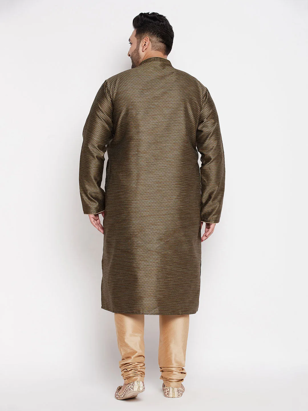 VASTRAMAY Men's Black Kurta And Pyjama Set