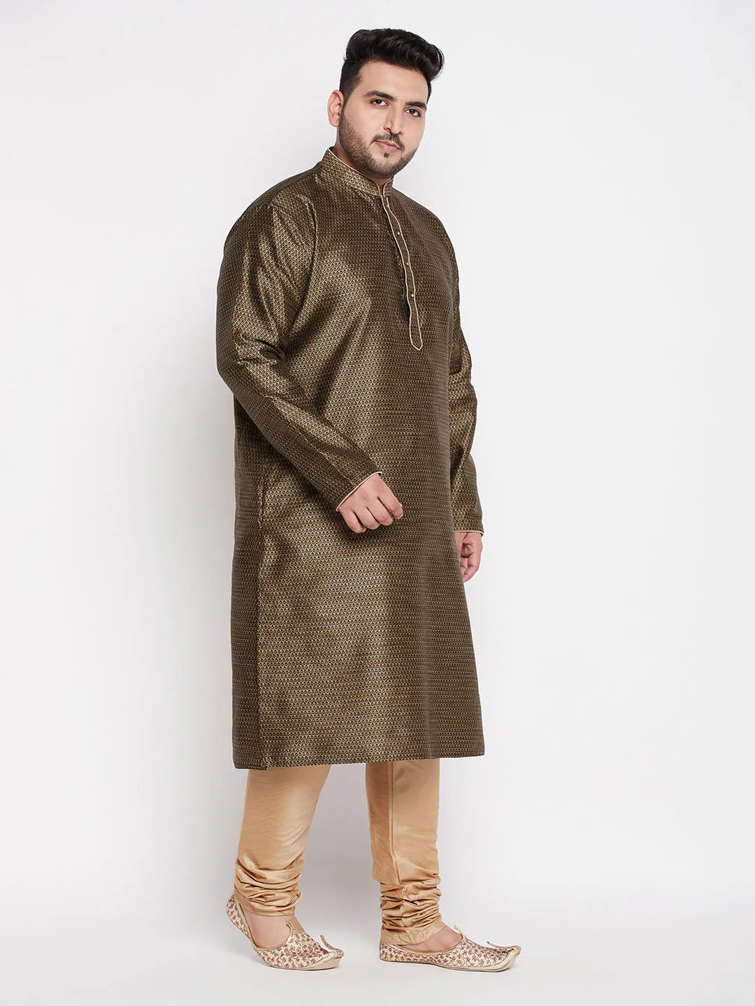 VASTRAMAY Men's Black Kurta And Pyjama Set